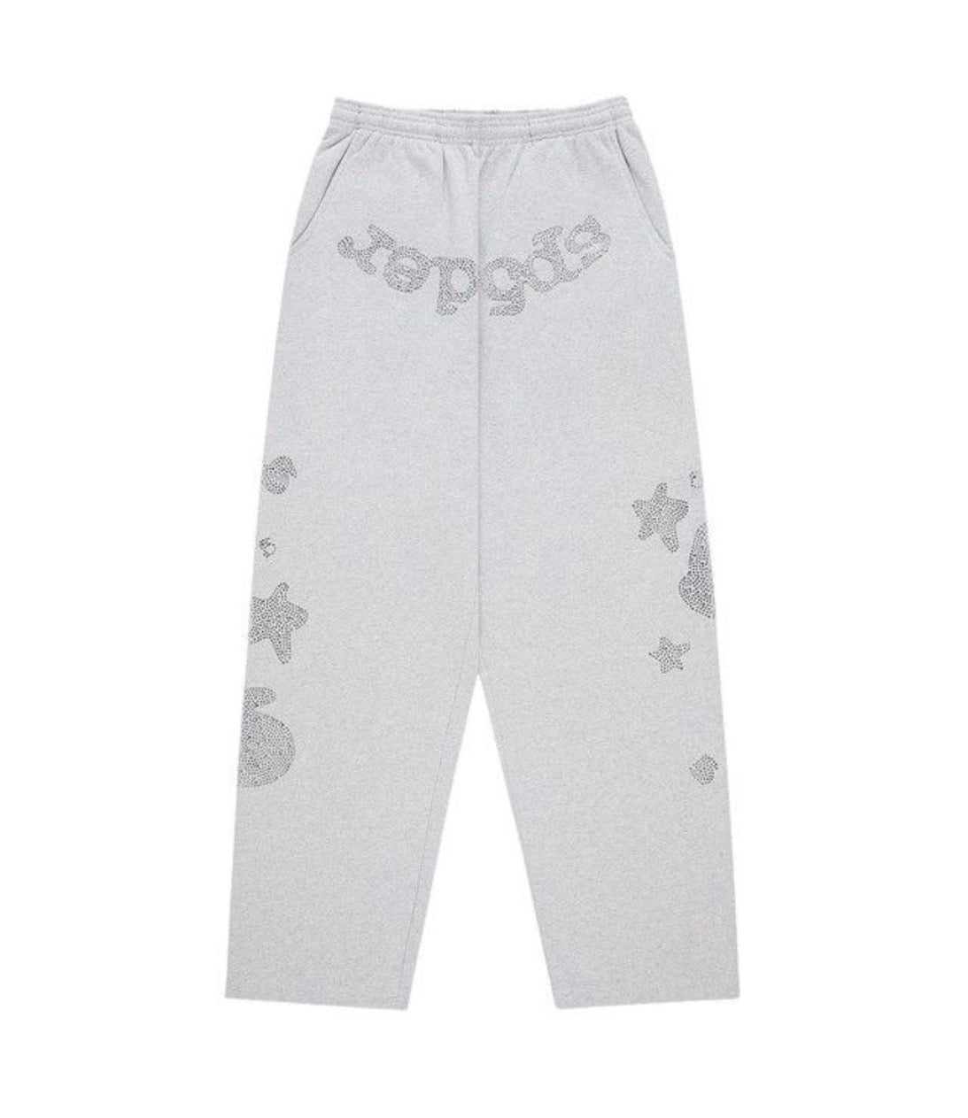 Sp5der Rhinestone Beluga Sweatsuit Heather Grey