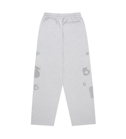 Sp5der Rhinestone Beluga Sweatsuit Heather Grey