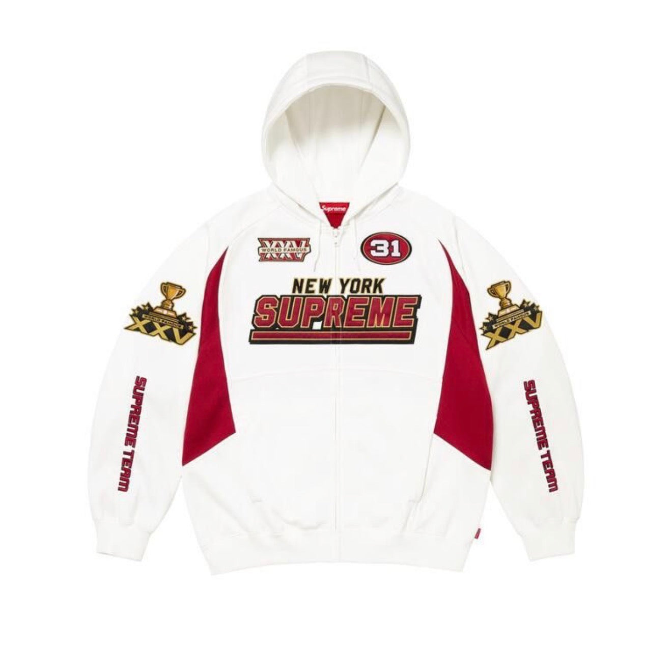 Supreme Football Zip-Up White