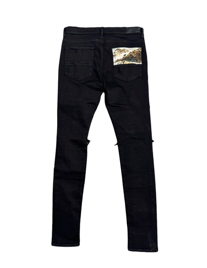 Amiri Jeans Hawaiian Star Patch Black (PREOWNED)