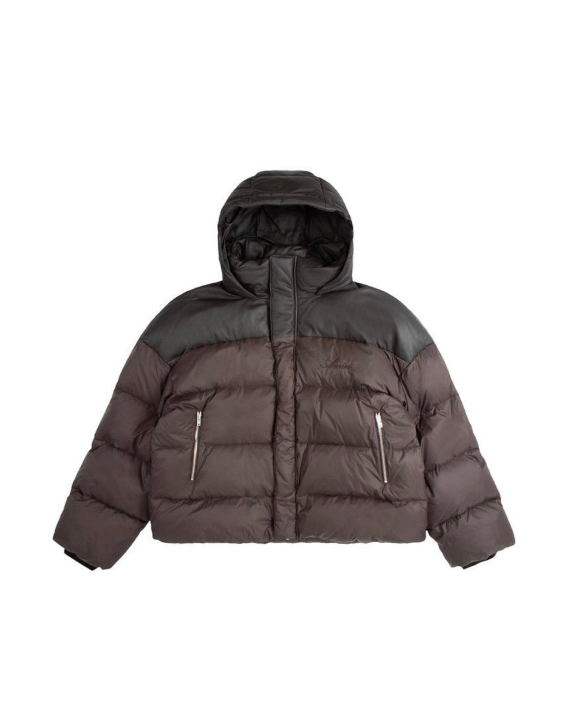 Amiri Short Down Puffer Jacket Brown