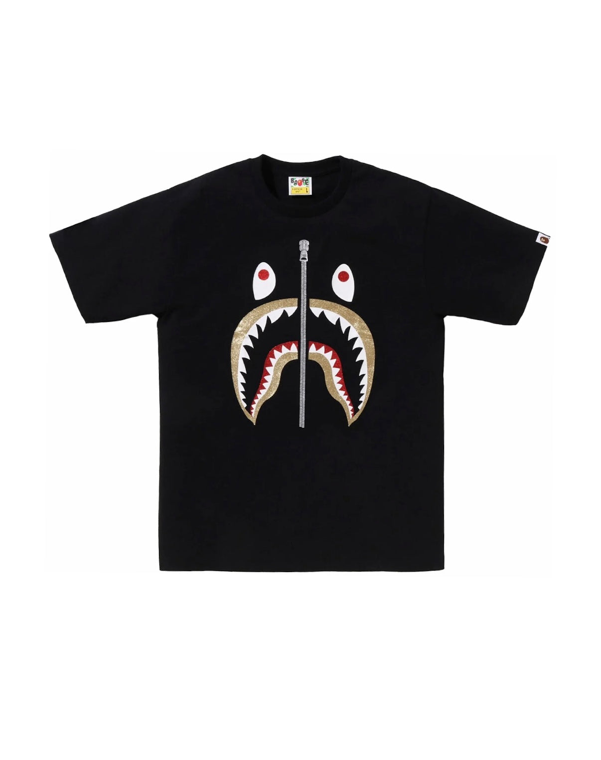 Bape Glitter Shark T-Shirt Black