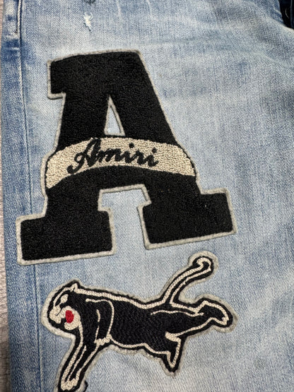 Amiri Jeans Varsity Panther Patch Clay Indigo (PREOWNED)