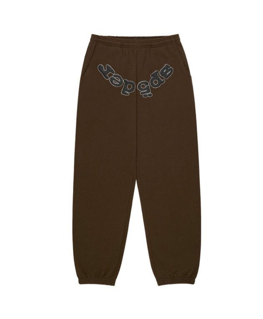 Sp5der OG Web Rhinestone Sweatpants Brown