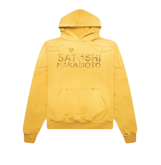 Satoshi Nakamoto Moto Logo Hoodie Yellow