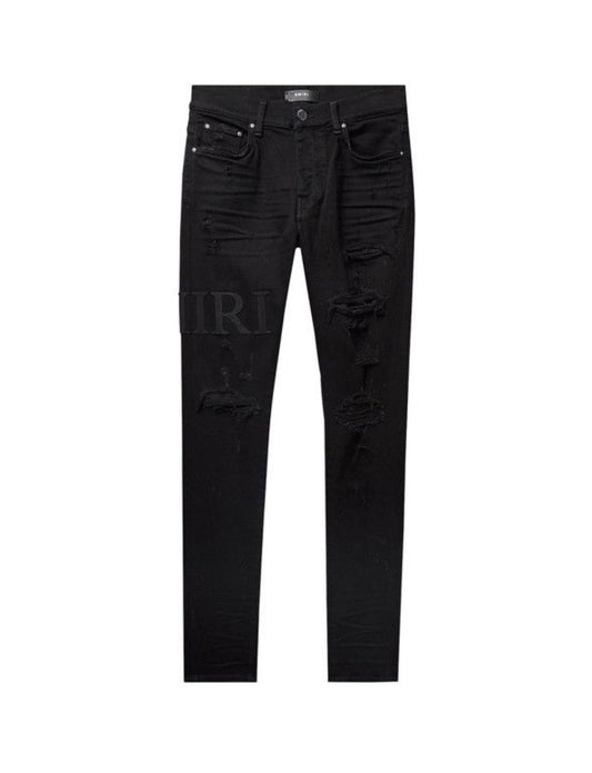 Amiri Jeans Serif Logo Double Black