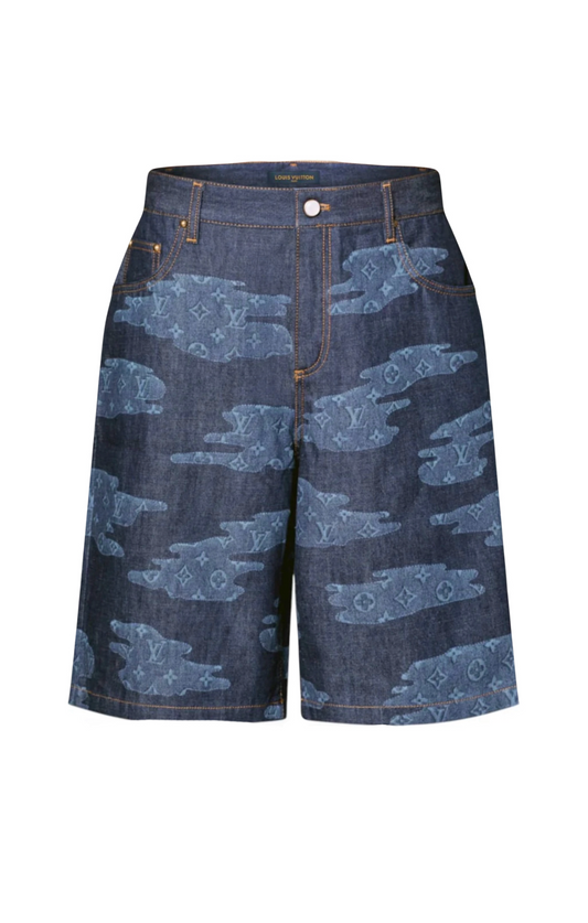 Louis Vuitton Monogram Chambray Shorts Indigo