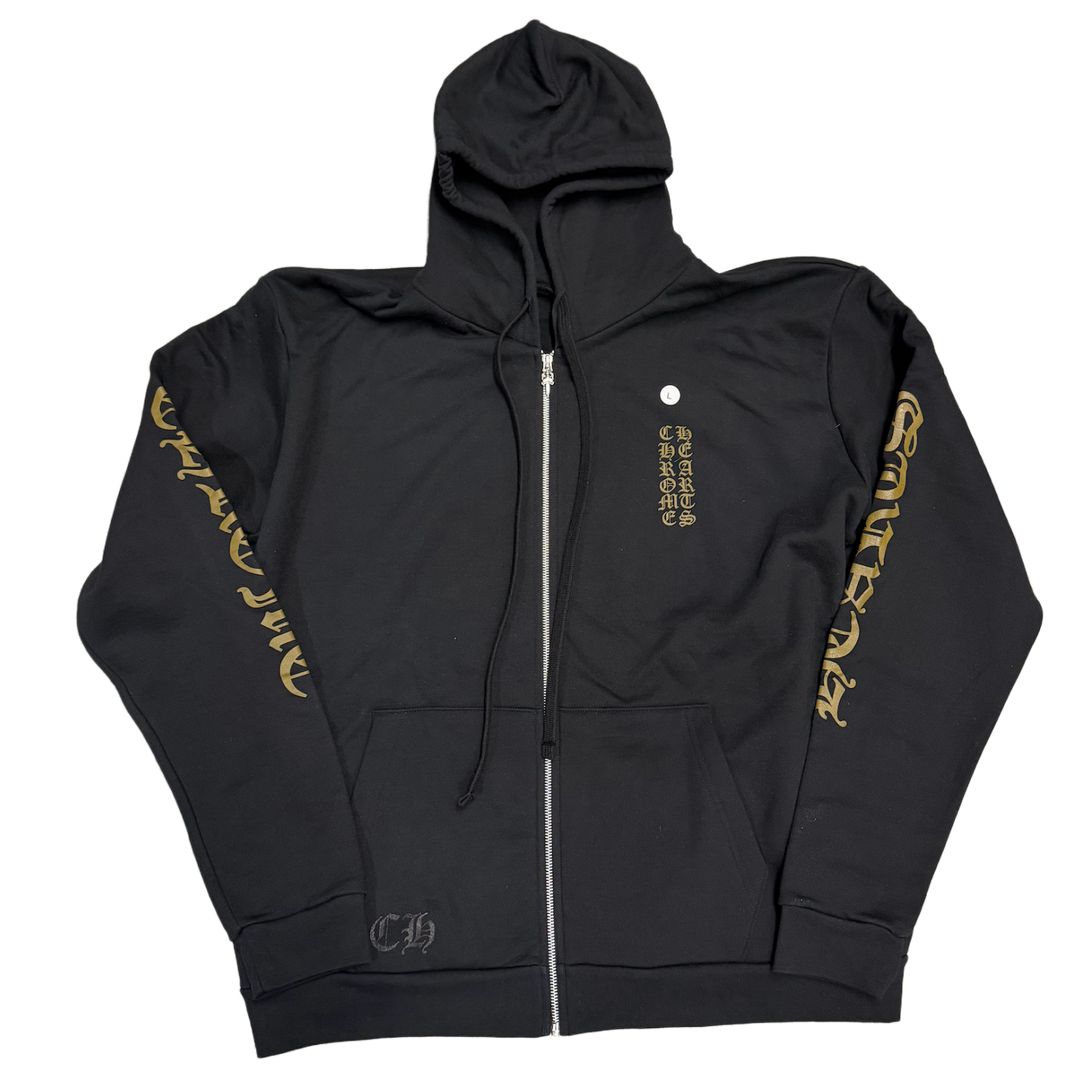 Chrome Hearts Olive Vertical Logo Zip-Up Black