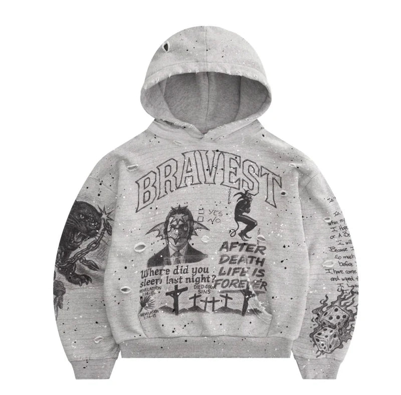 Bravest Studios Sketch Hoodie Grey