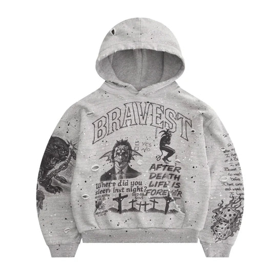 Bravest Studios Sketch Hoodie Grey