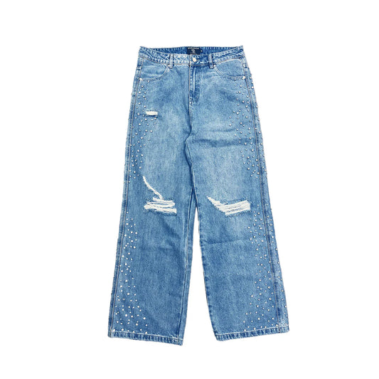 Mixed Emotion Stone Baggy Jeans Blue
