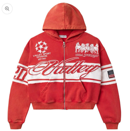 Vale Forever Cursive Zip-Up Red