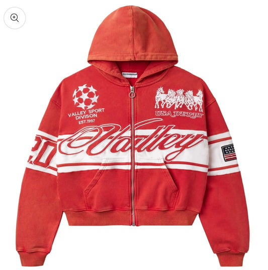 Vale Forever Cursive Zip-Up Red