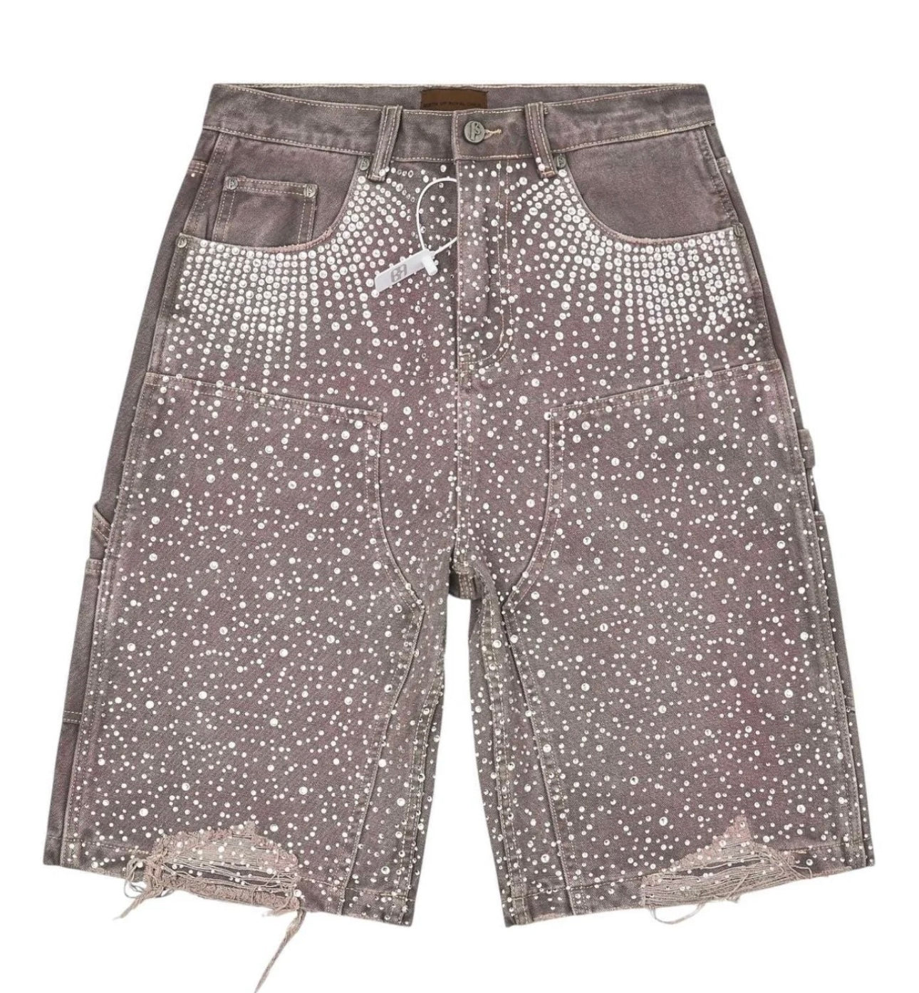 Birth Of Royal Child 24K Diamond Jean Shorts Purple