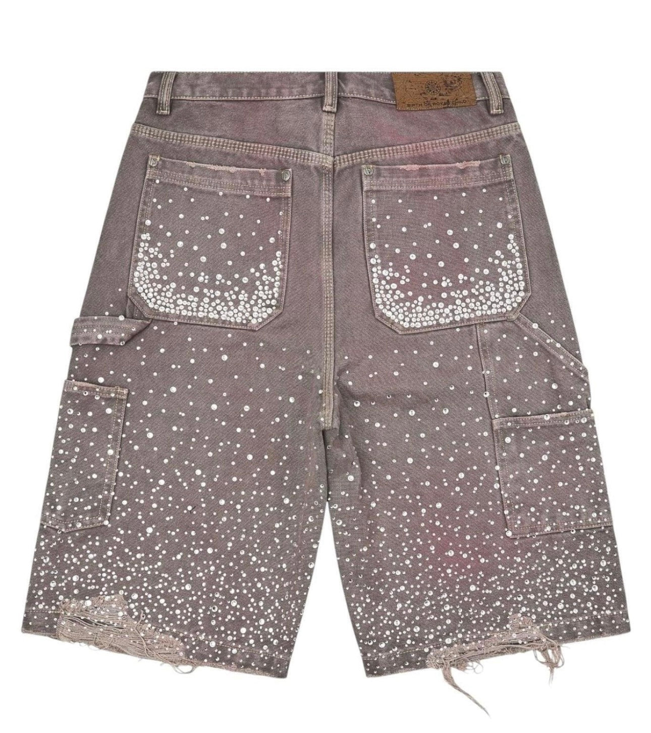 Birth Of Royal Child 24K Diamond Jean Shorts Purple