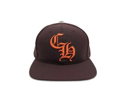 Chrome Hearts Embroidered CH Logo Baseball Hat Brown/Orange