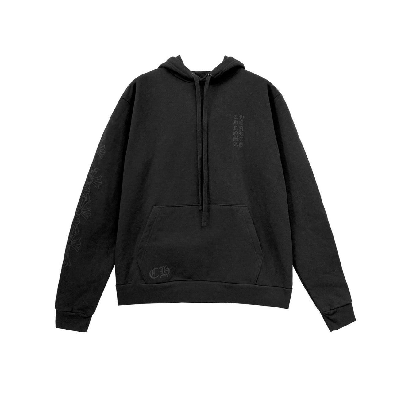 Chrome Hearts Miami Exclusive Vertical Logo Hoodie Black
