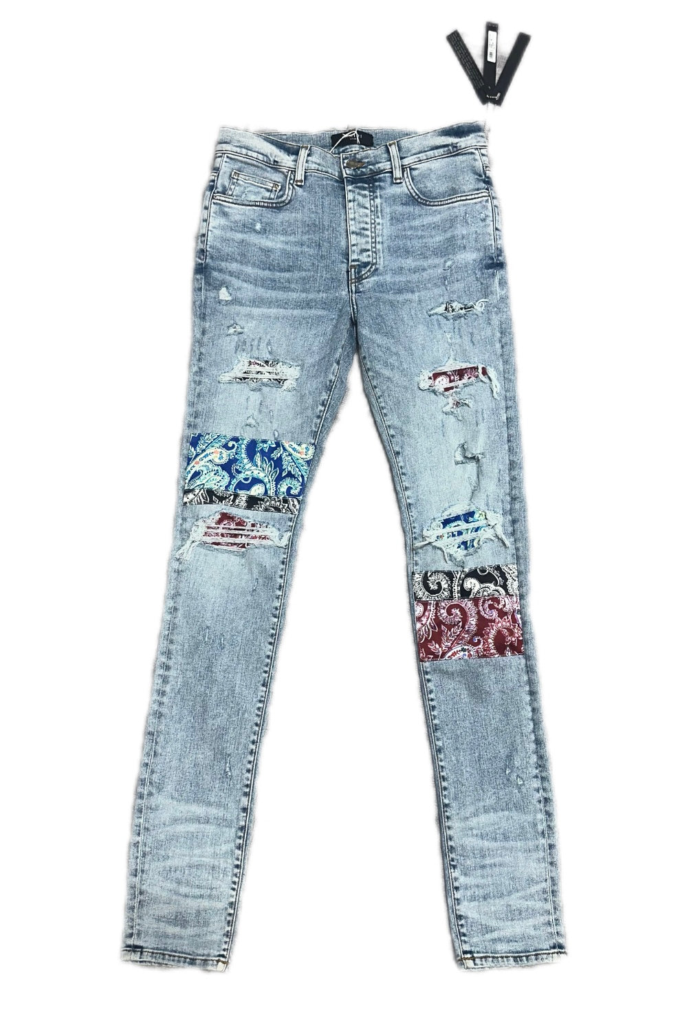 Amiri Jeans Blue Pajama Art Patch