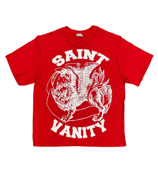Saint Vanity Griffin T-Shirt Red/White