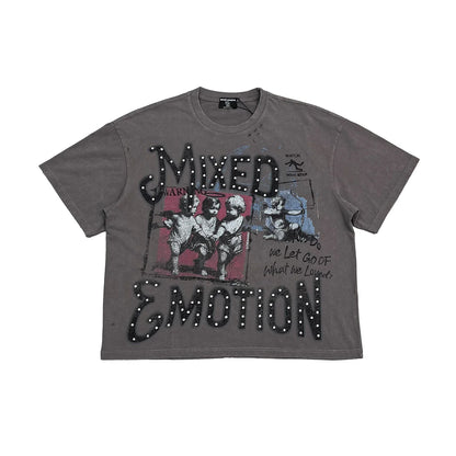 Mixed Emotion Friends T-Shirt Grey