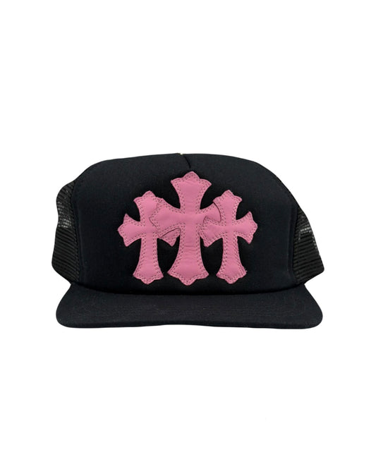 Chrome Hearts Trucker Cemetery Cross Hat Pink/Black
