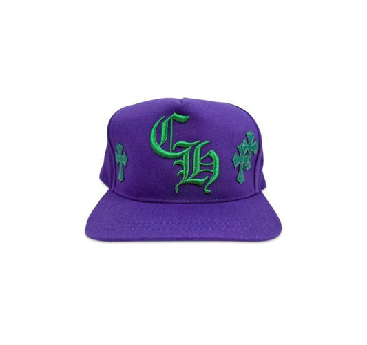 Chrome Hearts CH Cross Patch Baseball Hat Purple/Green