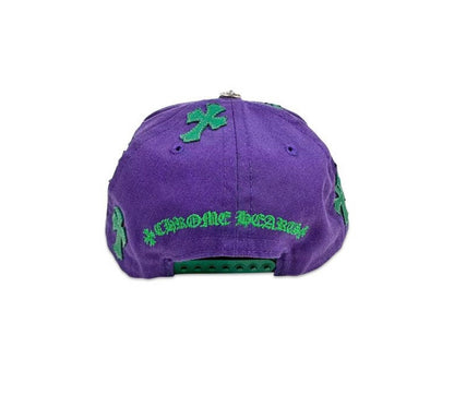 Chrome Hearts CH Cross Patch Baseball Hat Purple/Green