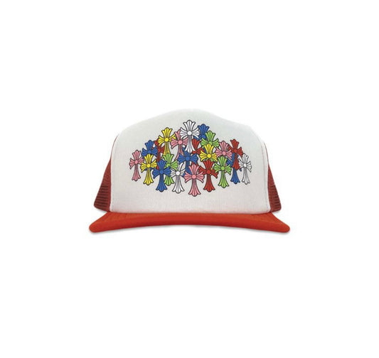 Chrome Hearts Multi Cross Trucker Hat Red/White
