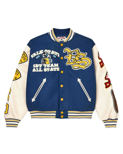 Vale Forever Friday Varsity Jacket Sky Blue
