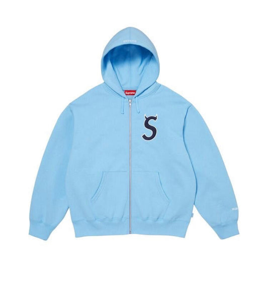 Supreme Devil S Logo Zip-Up Light Blue
