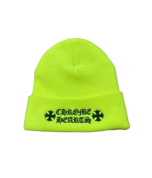 Chrome Hearts Logo Beanie Neon Yellow