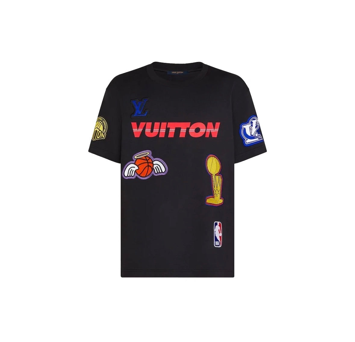 Louis Vuitton NBA Embroidered Multi Logo T-Shirt Black