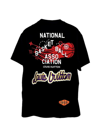 Louis Vuitton NBA Embroidered Multi Logo T-Shirt Black