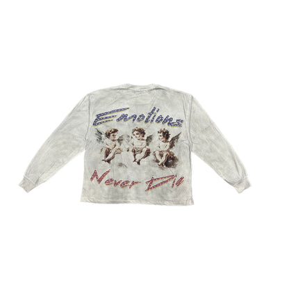 Mixed Emotion Triplets Long Sleeve White