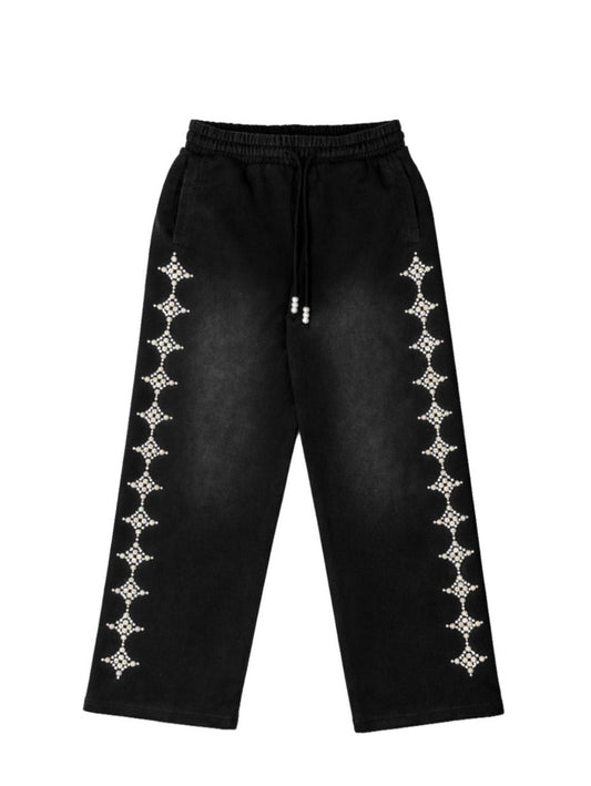 Commons Pearled Star Sweatpants Black