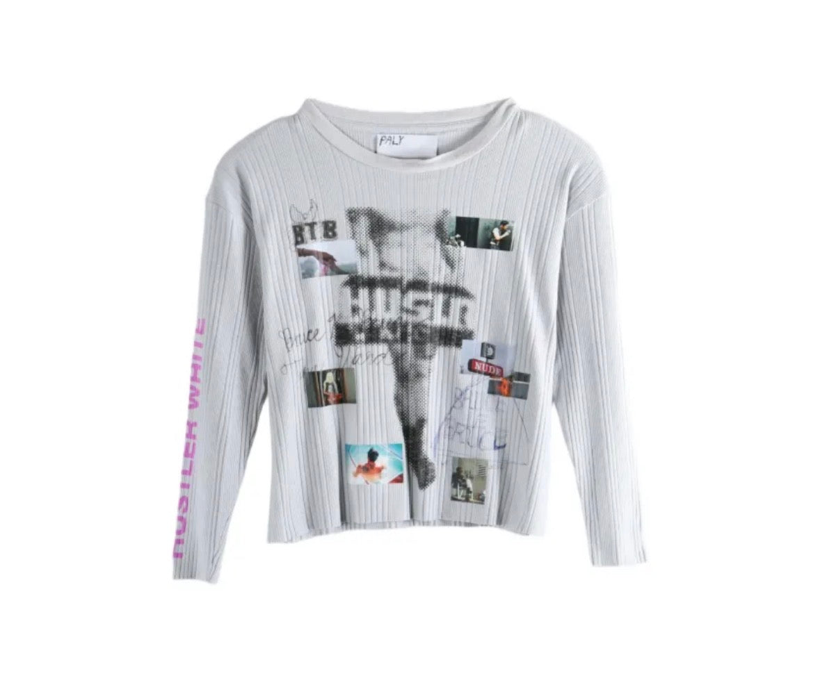 Paly Hustler Rib Long Sleeve White