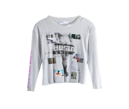 Paly Hustler Rib Long Sleeve White
