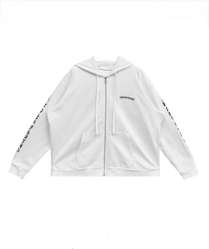 Chrome Hearts Scroll Logo Zip-Up White