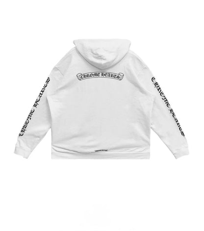 Chrome Hearts Scroll Logo Zip-Up White