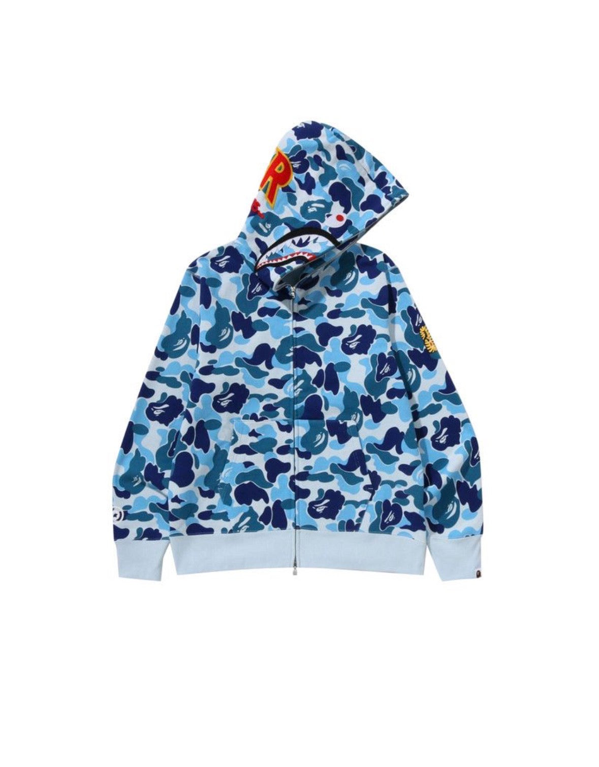 Bape Poner ABC Camo 2nd Shark Full Zip Blue