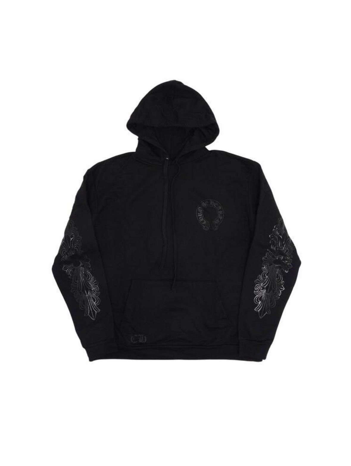 Chrome Hearts Floral Horseshoe Hoodie Black