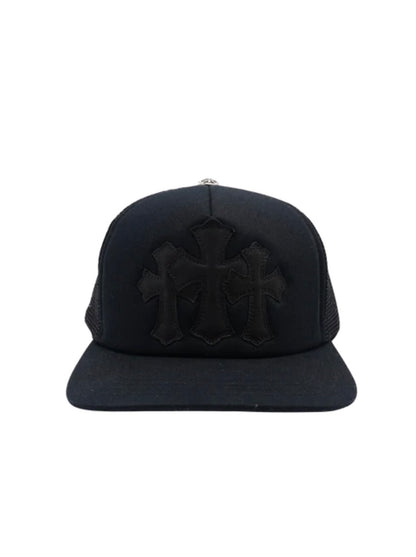 Chrome Hearts Triple Cross Cemetery Trucker Hat Black