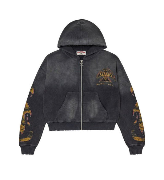 Vale Forever Reborn Waffle Zip-Up Black