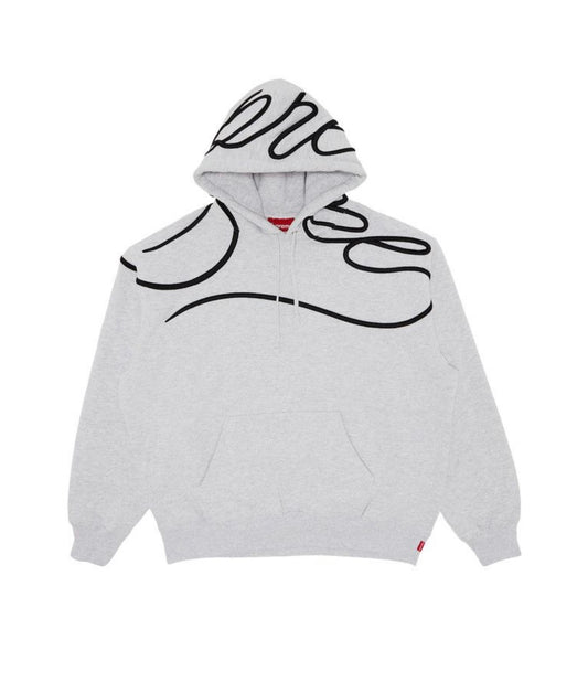 Supreme Shoulder Script Hoodie Grey