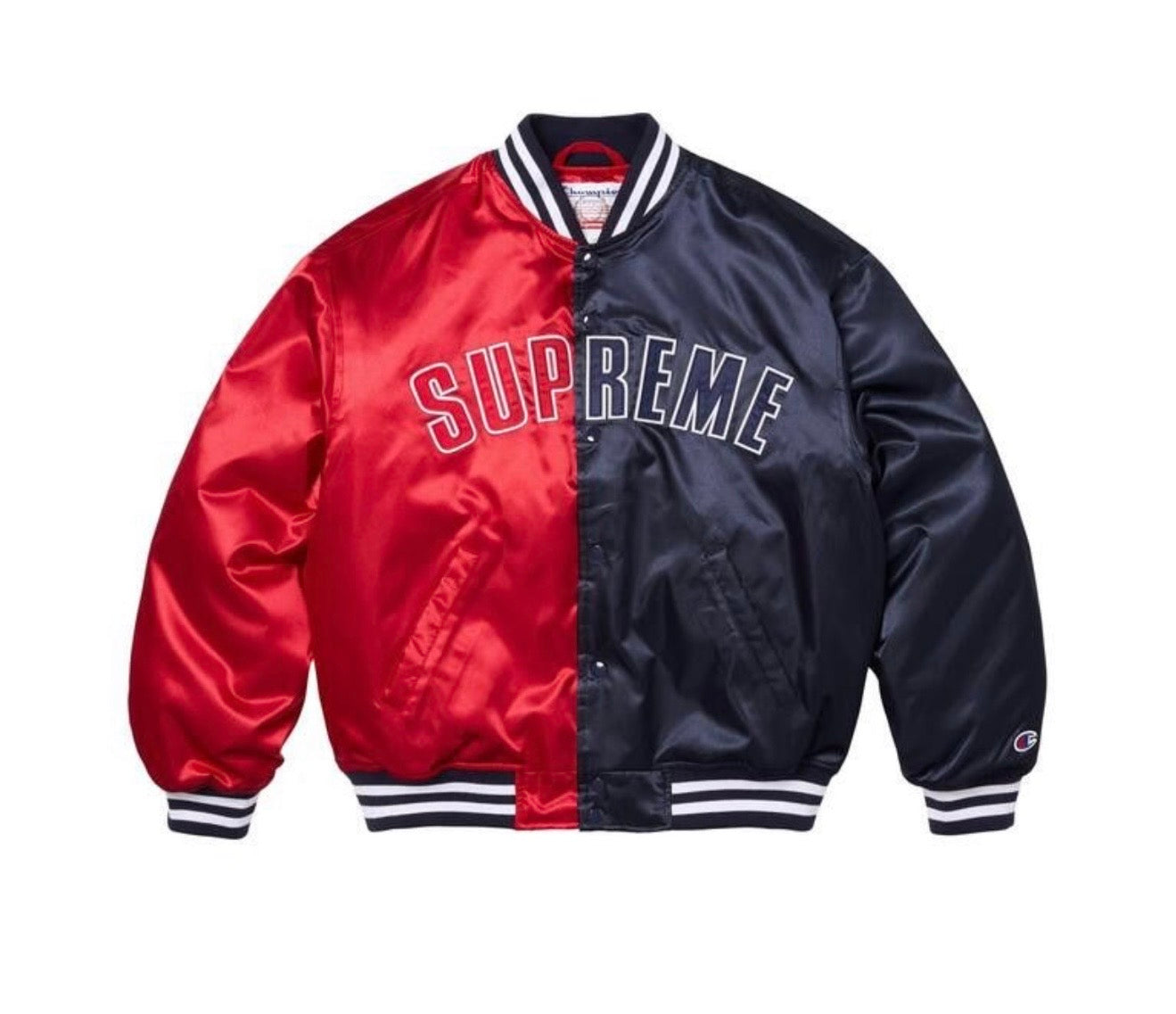 Supreme Champion Satin Varsity Jacket Red/Blue