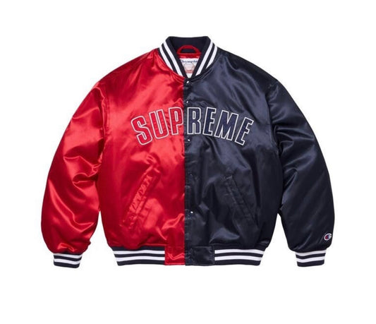 Supreme Champion Satin Varsity Jacket Red/Blue