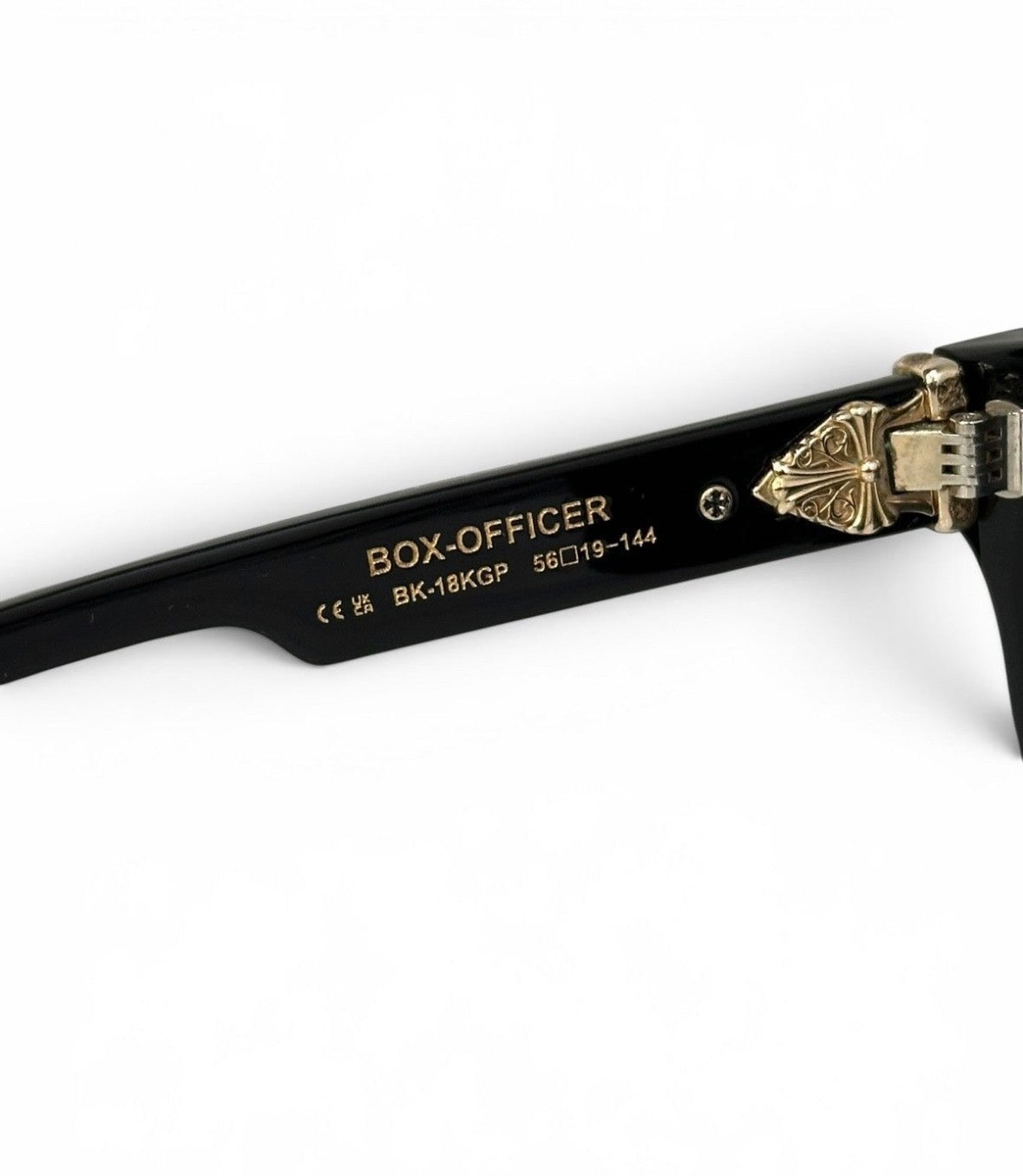 Chrome Hearts Box-Officer Glasses Black/Gold