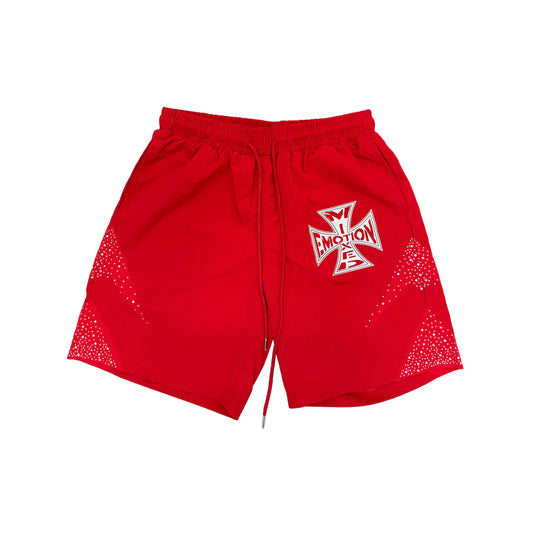 Mixed Emotion Classic Nylon Shorts Red