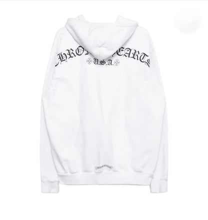 Chrome Hearts T Bar U.S.A Zip-Up White