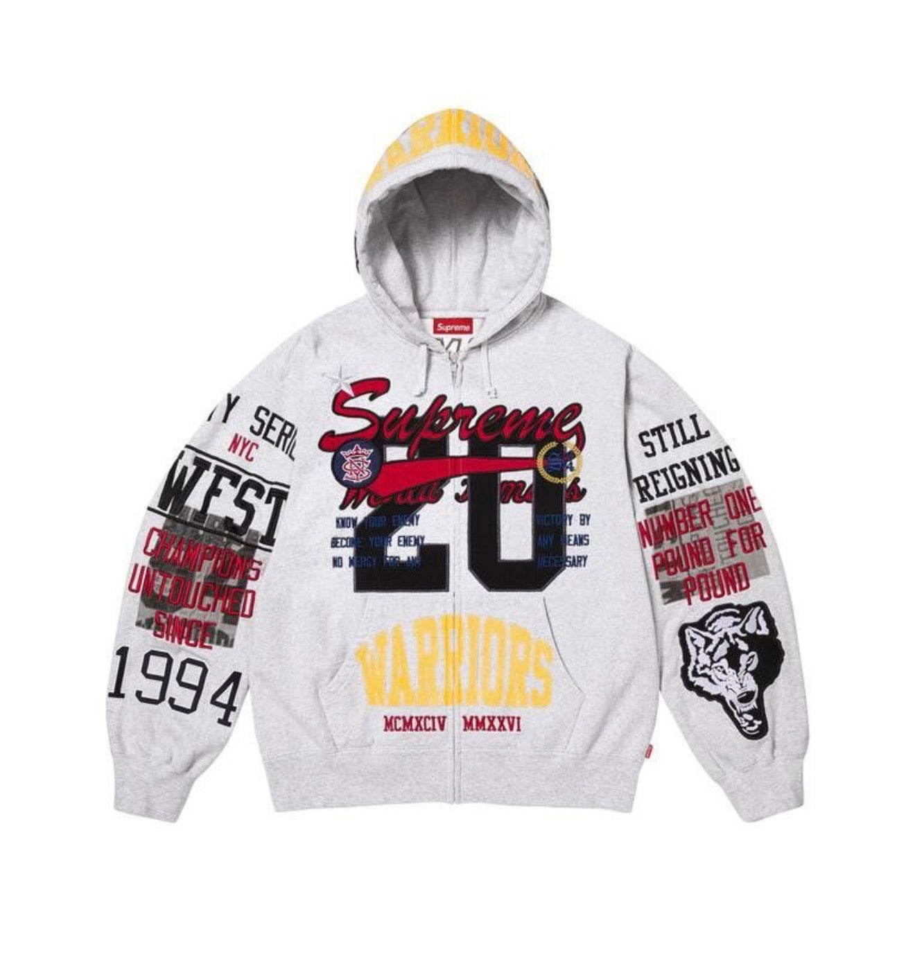 Supreme Warriors Applique Zip-Up Ash Grey